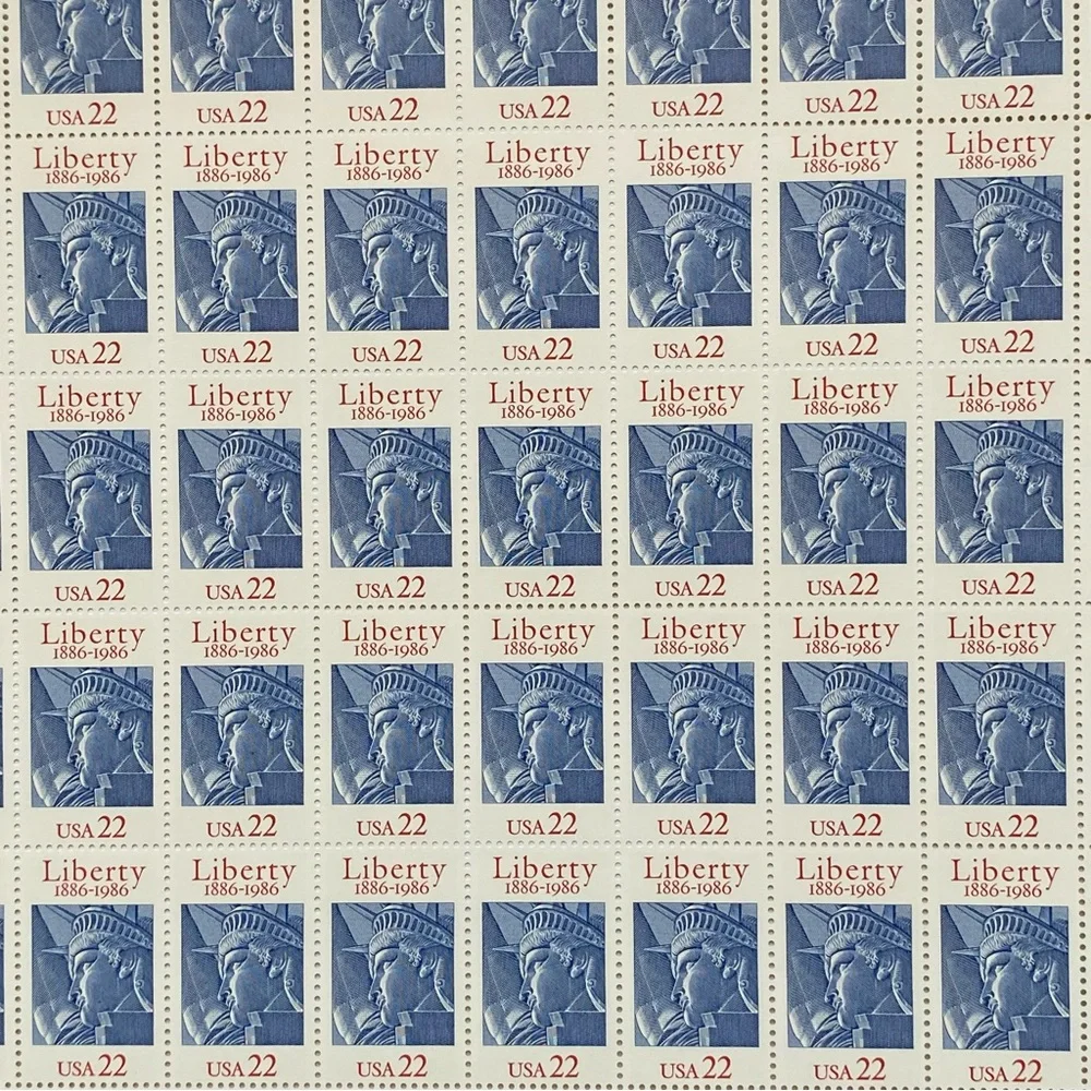 Statue of Liberty 100th Anniversary 22 Cent 1986 Mint sheet 50 MNH Scott #2224